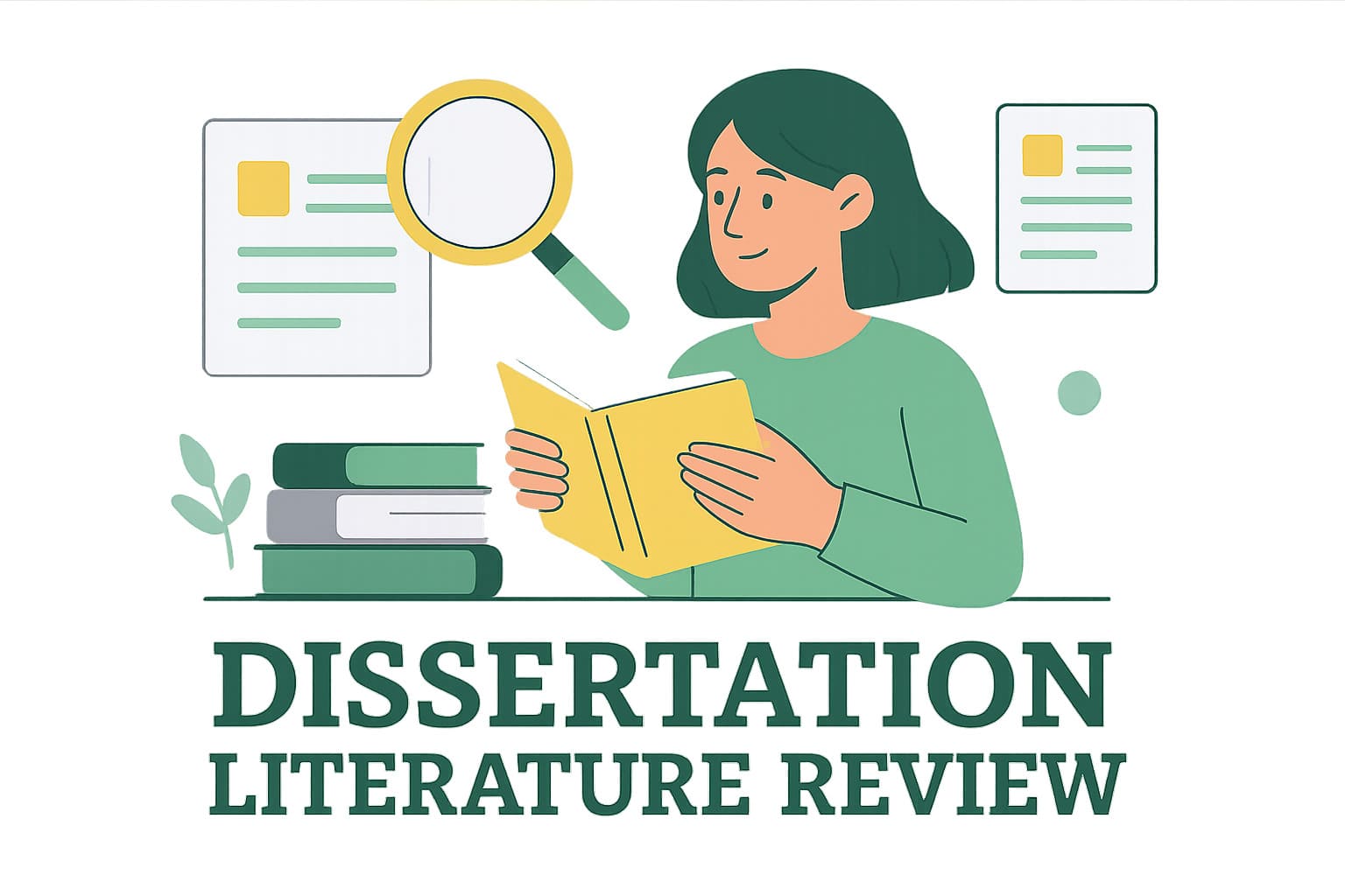 A researcher is explaining how to write a dissertation literature review