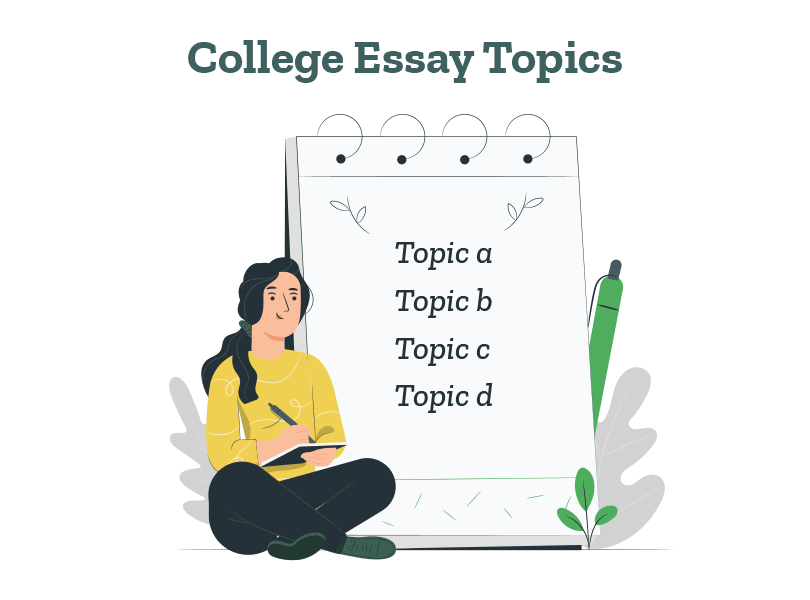 A girl is searching through the 100 best college essay topics
