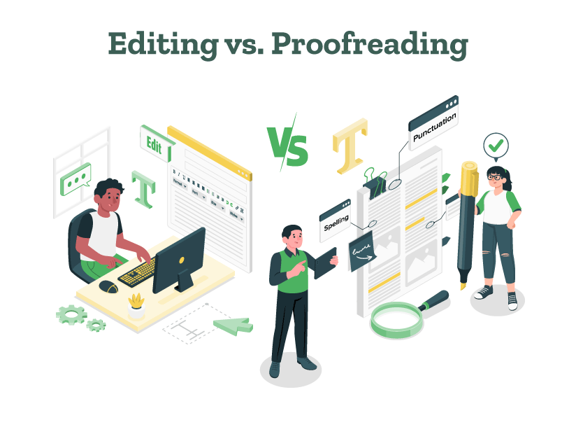 A man is confused about editing vs. proofreading