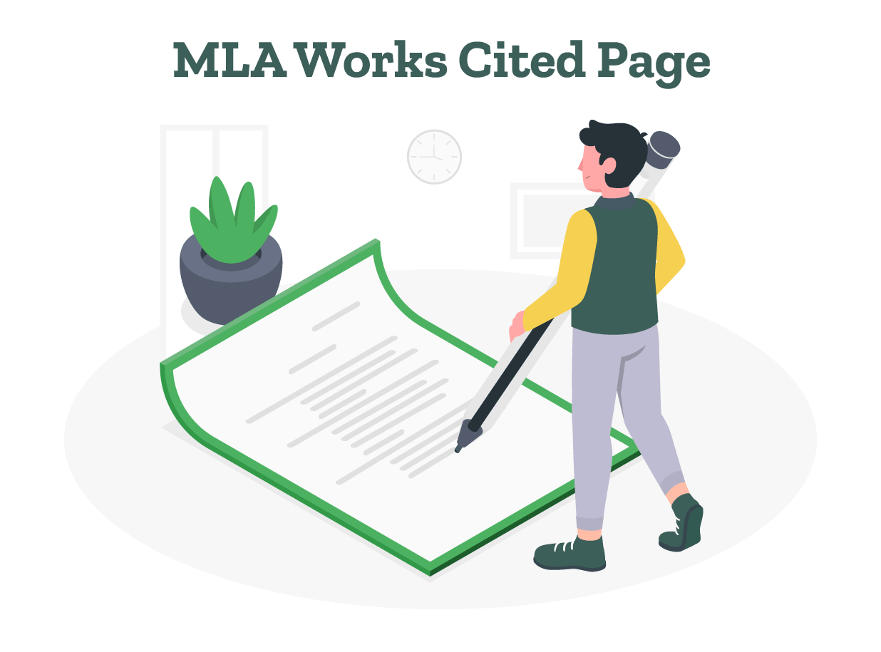 A student is creating an MLA works cited page for his paper.
