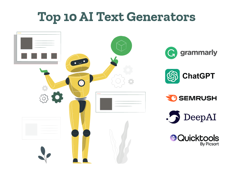 Top 10 AI text generators .