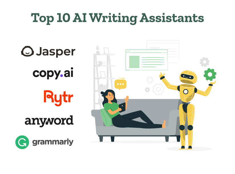 Top 10 AI writing assistants