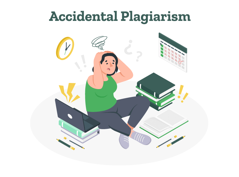 A girl is thinking what is accidental plagiarism