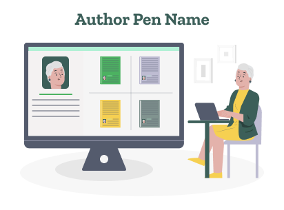 An author is showing how to use an author pen name
