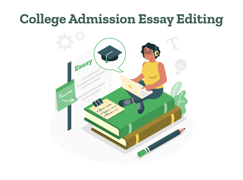 An editor is editing a college admission essay