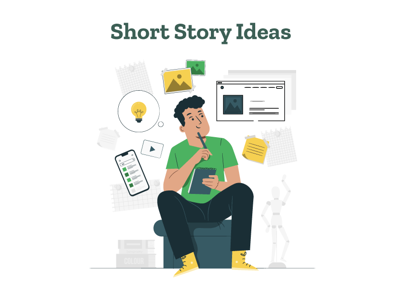 A short story writer is thinking about short story ideas.